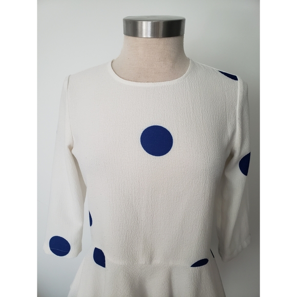 ZARA Basic Polka dot Peplum Blouse - Picture 8 of 8